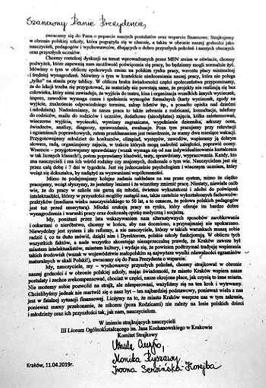 List do Prezydenta